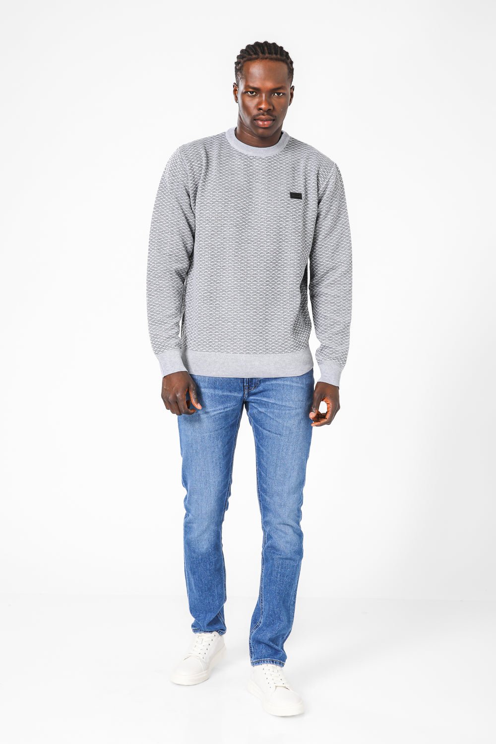 SCORCHER - סריג ג'קארד בצבע אפור - MASHBIR//365