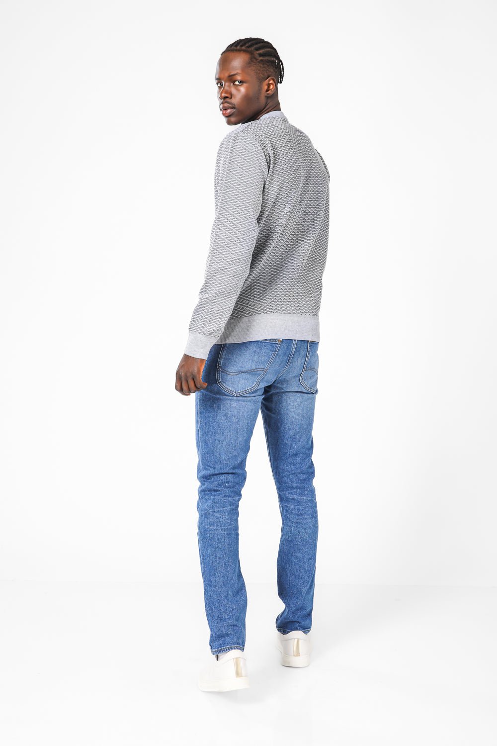 SCORCHER - סריג ג'קארד בצבע אפור - MASHBIR//365