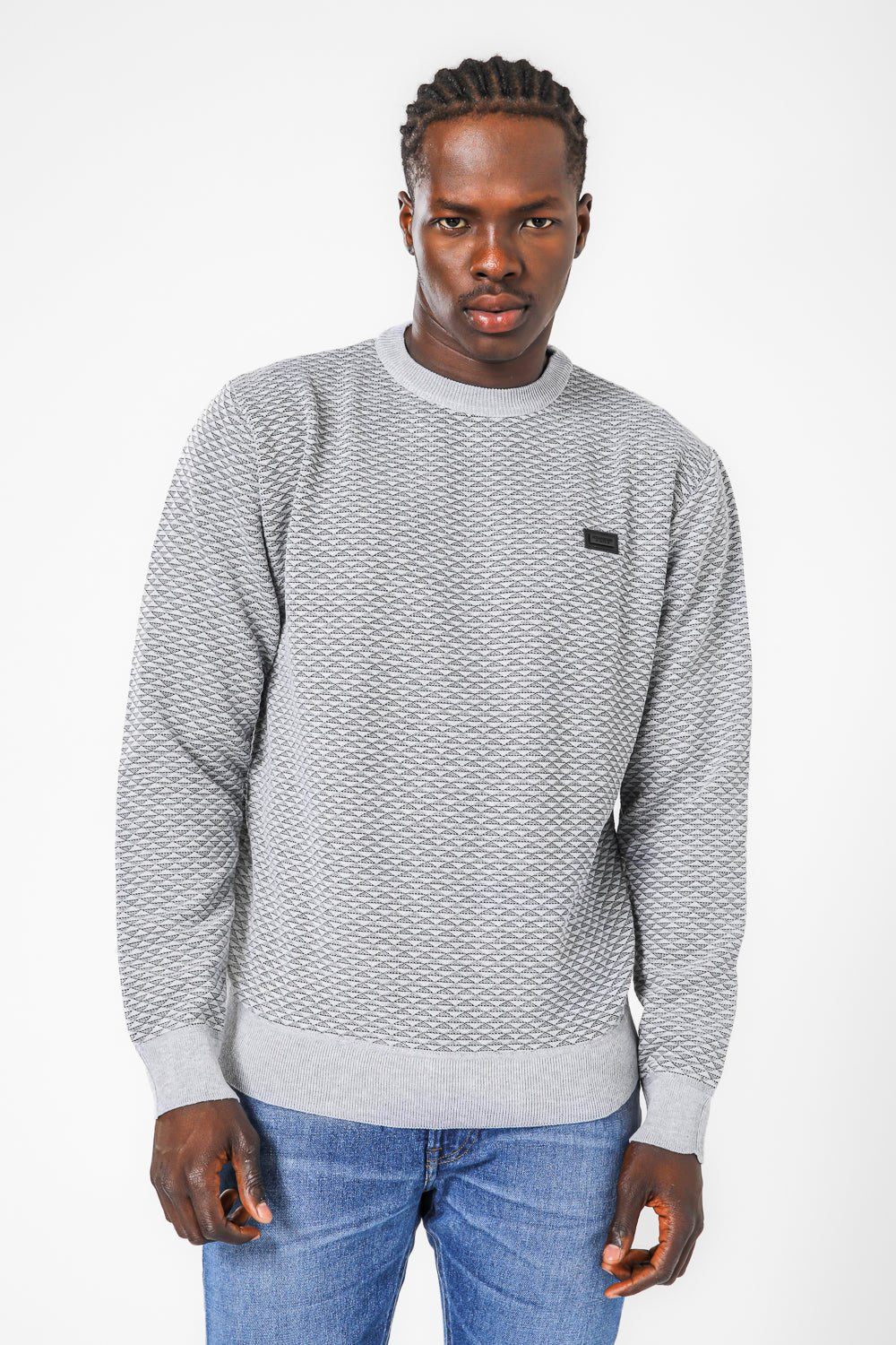 SCORCHER - סריג ג'קארד בצבע אפור - MASHBIR//365