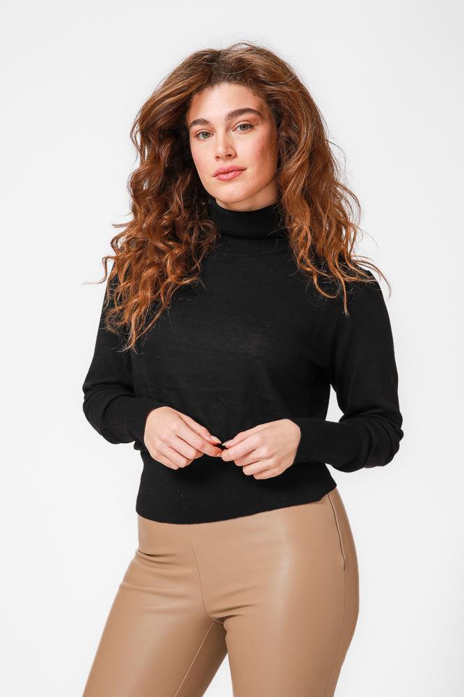 KENNETH COLE - סריג גולף בצבע שחור - MASHBIR//365