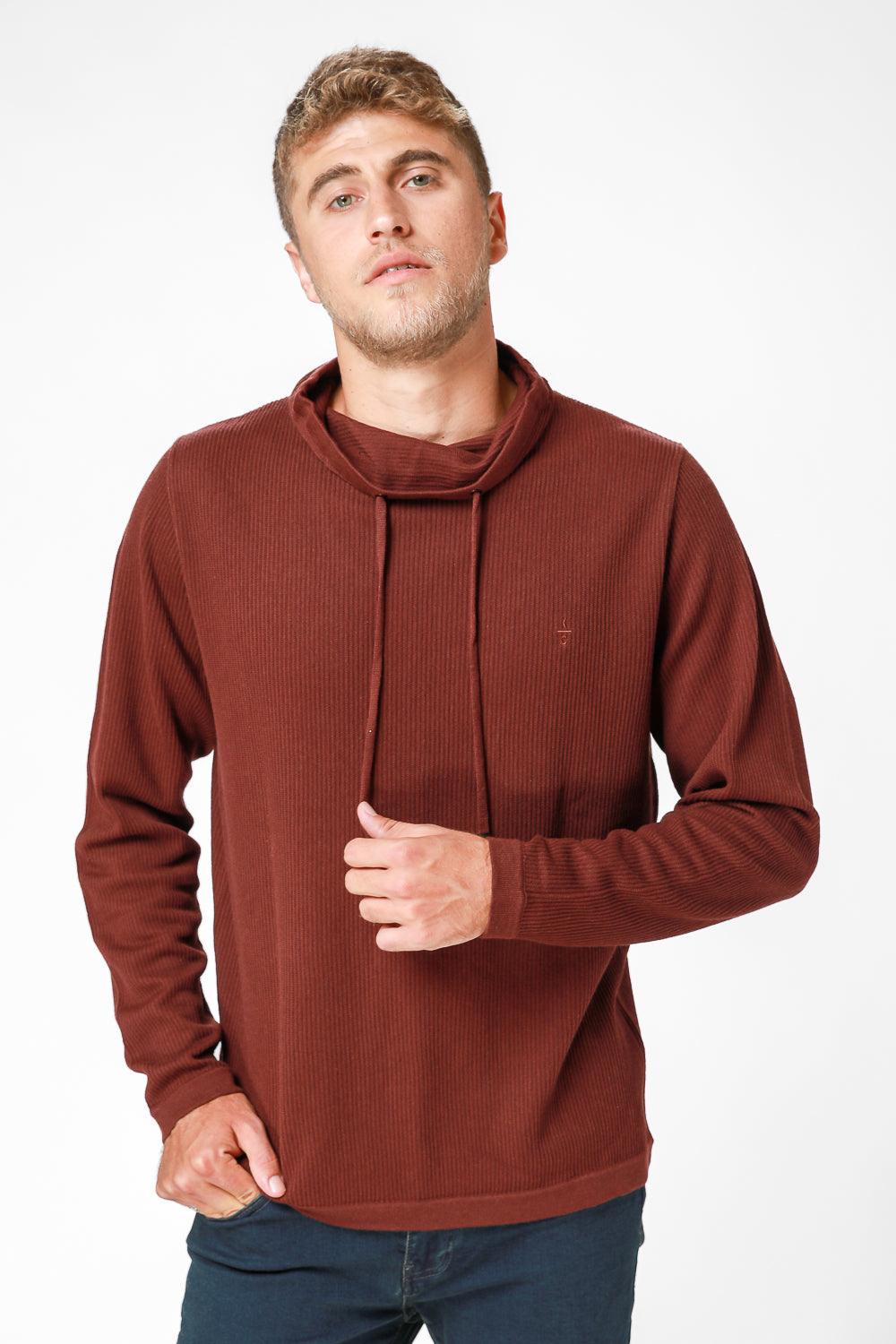 KENNETH COLE - סריג גולף עם שרוך קשירה בצבע אדום - MASHBIR//365