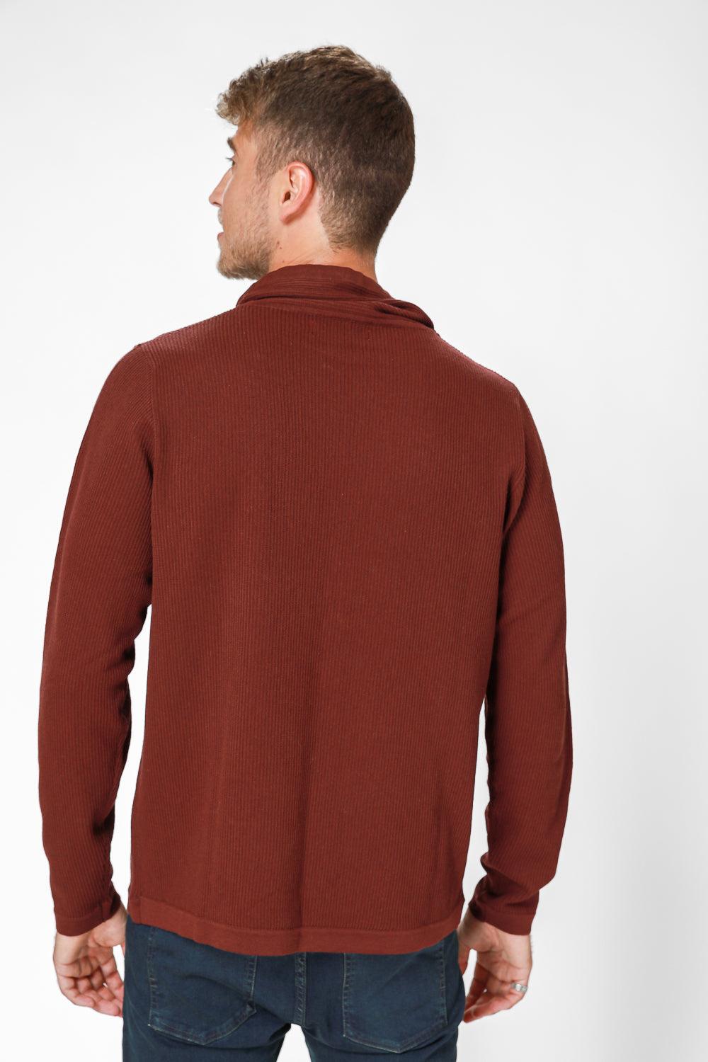 KENNETH COLE - סריג גולף עם שרוך קשירה בצבע אדום - MASHBIR//365