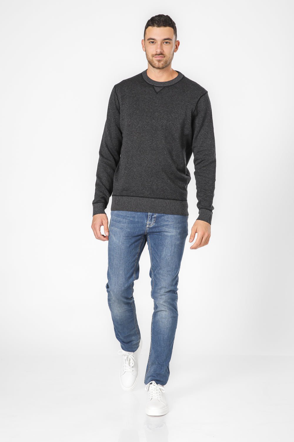 KENNETH COLE - סריג הרינגבון בצבע אפור - MASHBIR//365