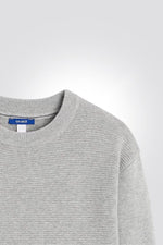 OKAIDI - סריג ילדים ריבס עם כיס קנגרו באפור בהיר - MASHBIR//365