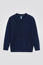 OKAIDI - סריג ילדים ריבס עם כיס קנגרו בכחול - MASHBIR//365