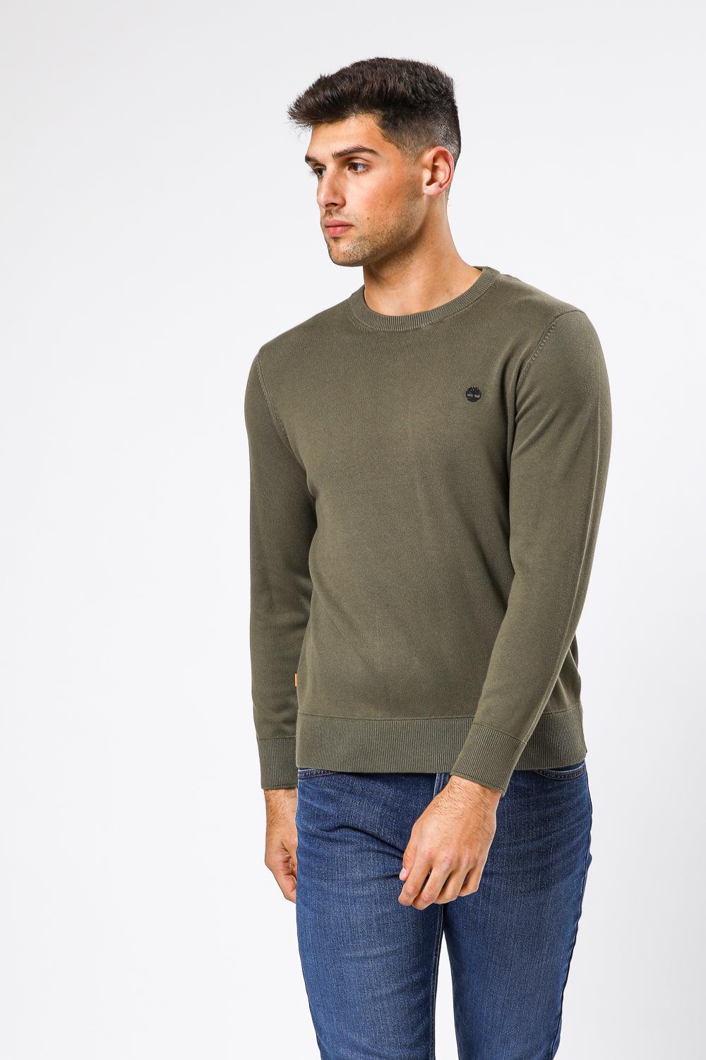 TIMBERLAND - סריג ירוק זית לוגו רקום - MASHBIR//365