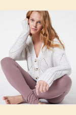 ETAM - סריג קרדיגן BABA אפור בהיר - MASHBIR//365