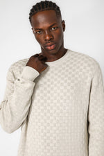 KENNETH COLE - סריג טקסטורה קריס קרוס בצבע קרם - MASHBIR//365