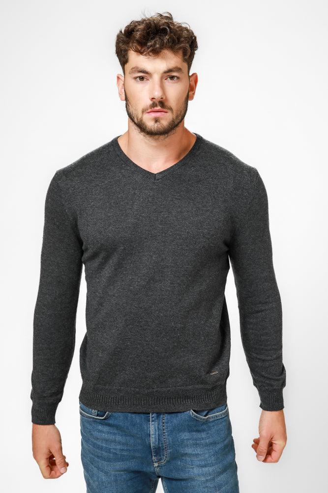 KENNETH COLE - סריג LAMBSWOOL בצבע אפור - MASHBIR//365