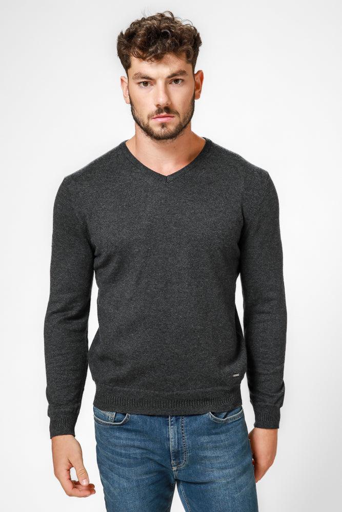 KENNETH COLE - סריג LAMBSWOOL בצבע אפור - MASHBIR//365