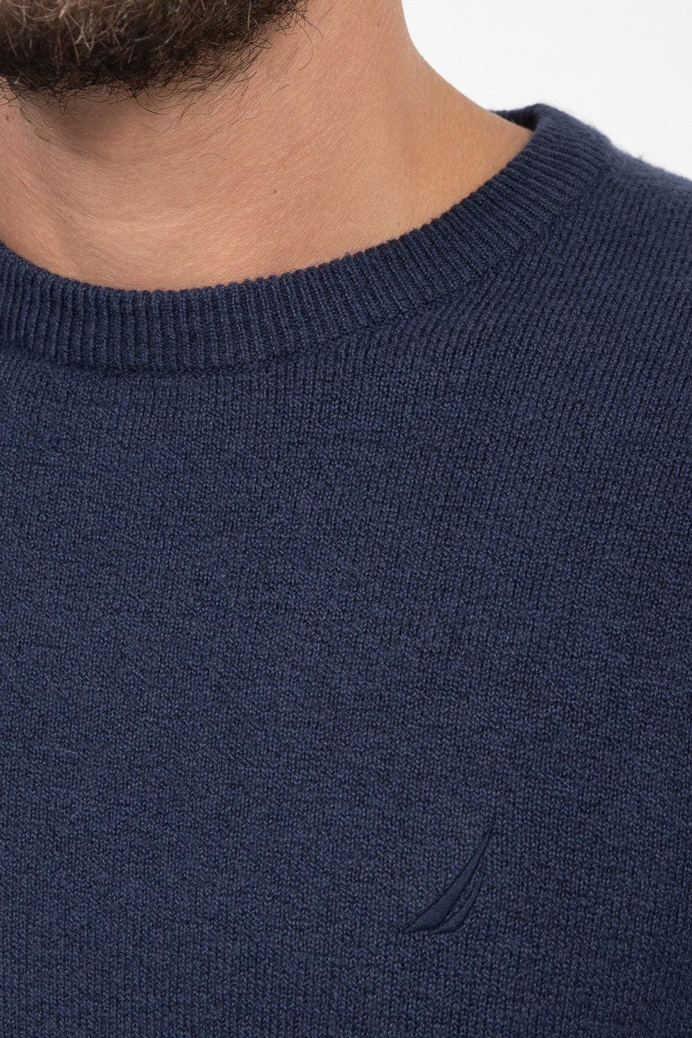 NAUTICA - סריג חלק נייבי לוגו רקום - MASHBIR//365