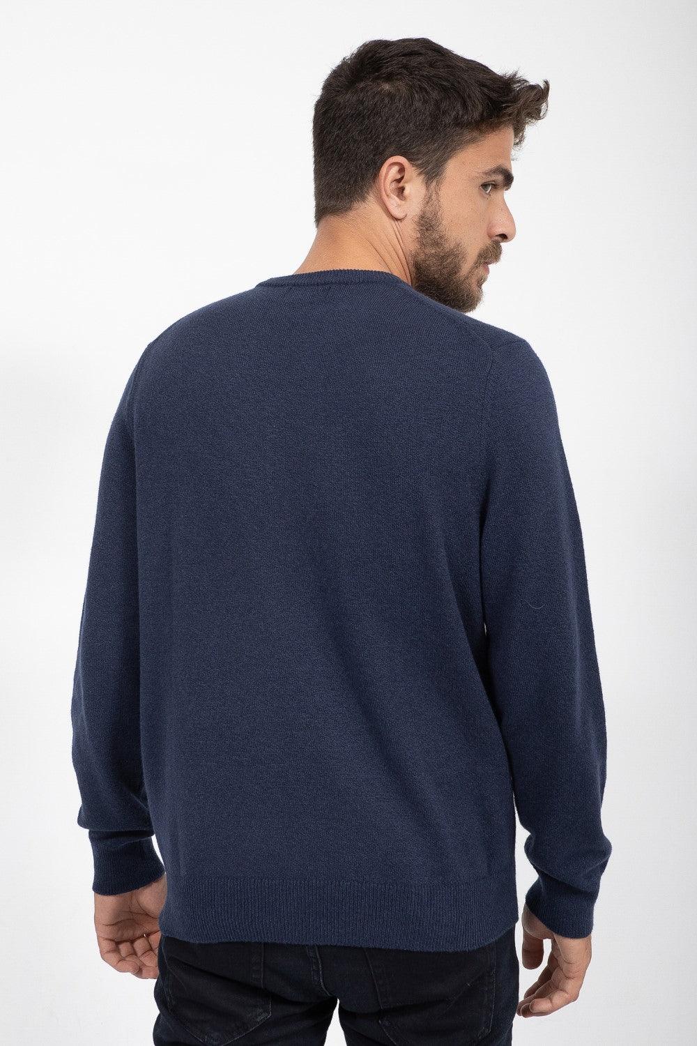 NAUTICA - סריג חלק נייבי לוגו רקום - MASHBIR//365