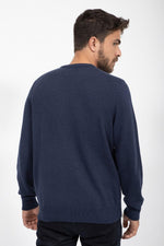 NAUTICA - סריג חלק נייבי לוגו רקום - MASHBIR//365