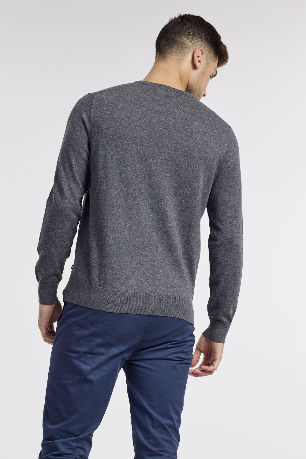 NAUTICA - סריג עם לוגו רקום בצבע אפור - MASHBIR//365