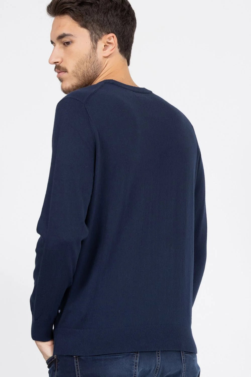 NAUTICA - סריג עם לוגו רקום בצבע נייבי - MASHBIR//365