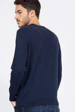 NAUTICA - סריג עם לוגו רקום בצבע נייבי - MASHBIR//365