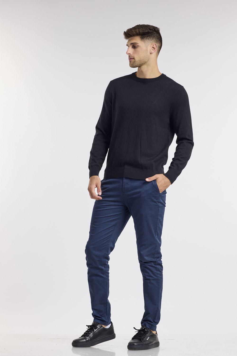 NAUTICA - סריג עם לוגו רקום בצבע שחור - MASHBIR//365