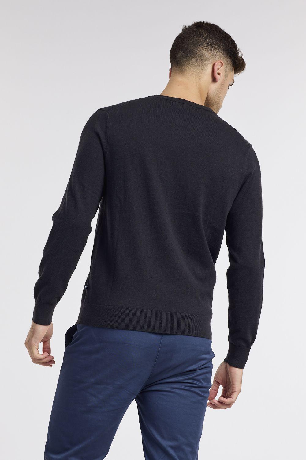 NAUTICA - סריג עם לוגו רקום בצבע שחור - MASHBIR//365