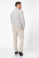 KENNETH COLE - סריג עם צווארון ורוכסן בצבע אפור - MASHBIR//365