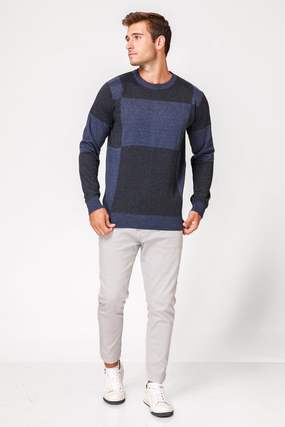 SCORCHER - סריג משבצות בצבע כחול - MASHBIR//365