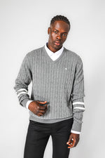 KENNETH COLE - סריג צמות בצבע אפור - MASHBIR//365