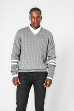 KENNETH COLE - סריג צמות בצבע אפור - MASHBIR//365