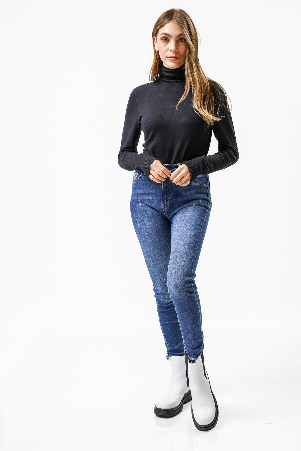 KENNETH COLE - סריג T NECK נייבי - MASHBIR//365