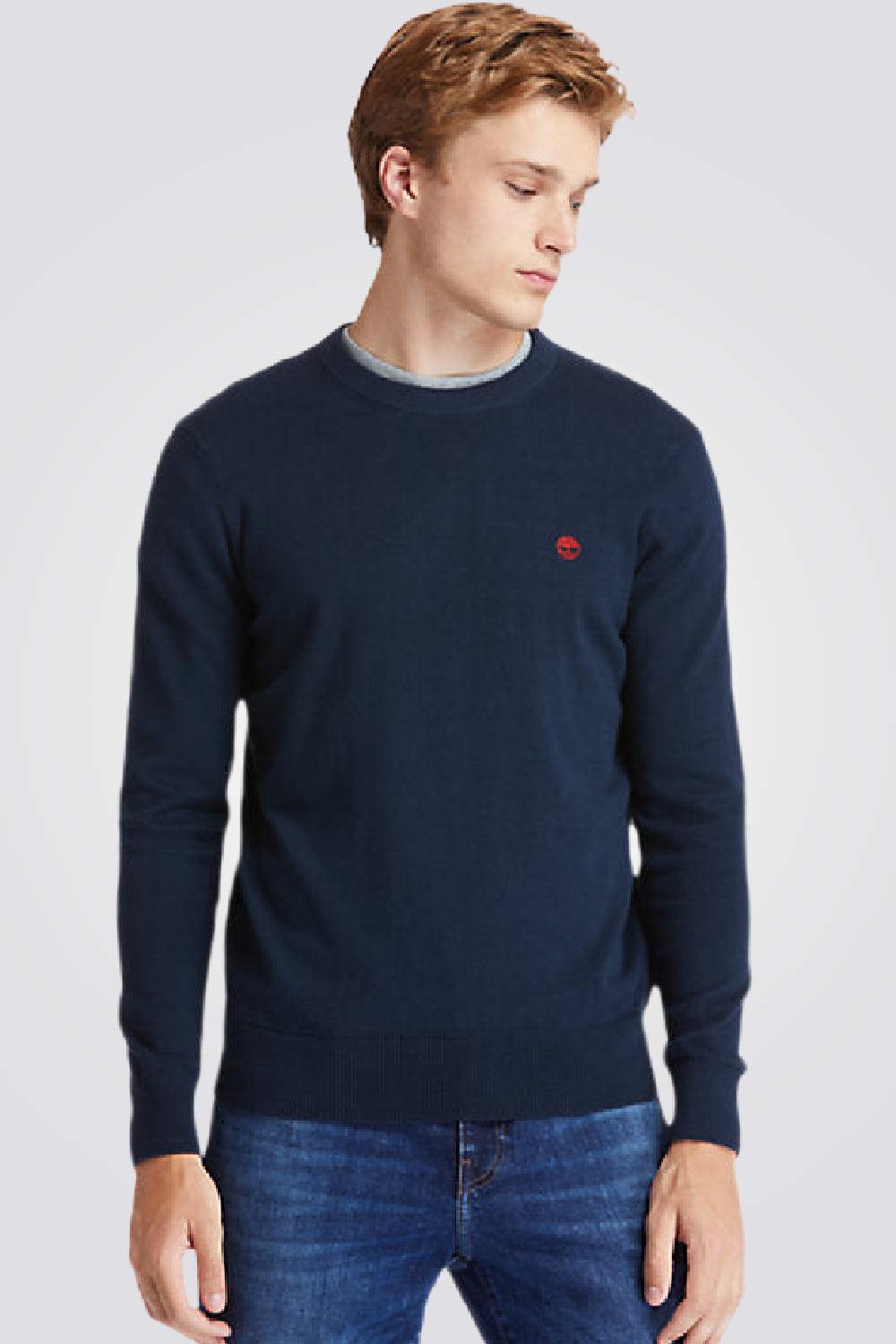 TIMBERLAND - סריג כחול נייבי לוגו רקום - MASHBIR//365