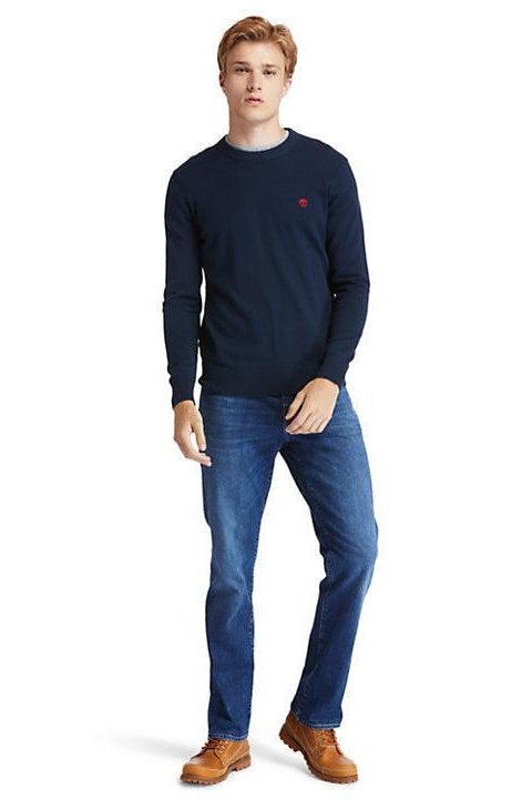 TIMBERLAND - סריג כחול נייבי לוגו רקום - MASHBIR//365