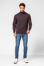 KENNETH COLE - סריג כותנה בייסיק עם צווארון גולף קצר בצבע חציל - MASHBIR//365