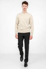 KENNETH COLE - סריג כותנה בייסיק צווארון V בצבע STONE - MASHBIR//365