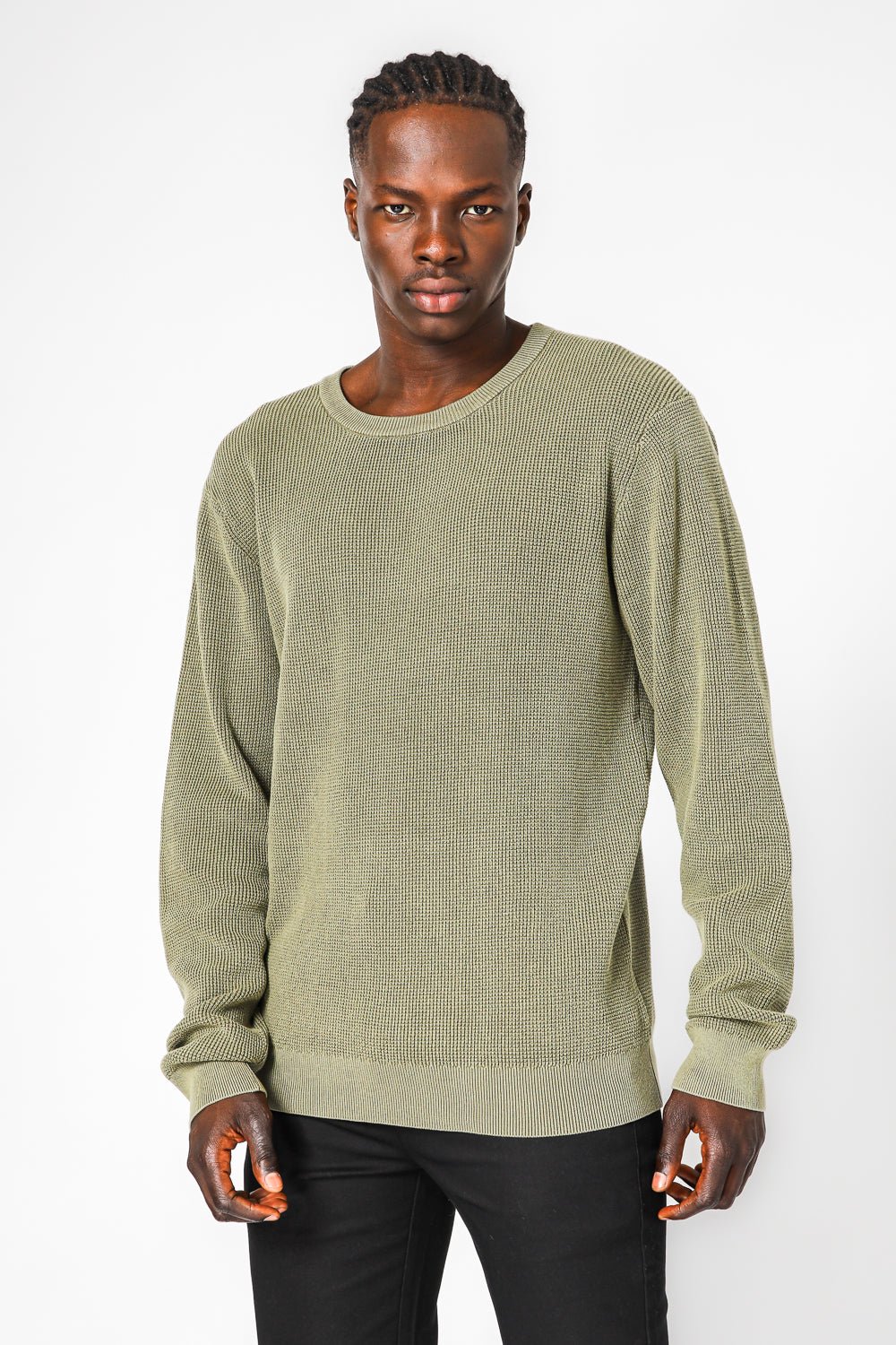 KENNETH COLE - סריג וואפל בצבע זית - MASHBIR//365