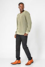 KENNETH COLE - סריג וואפל בצבע זית - MASHBIR//365