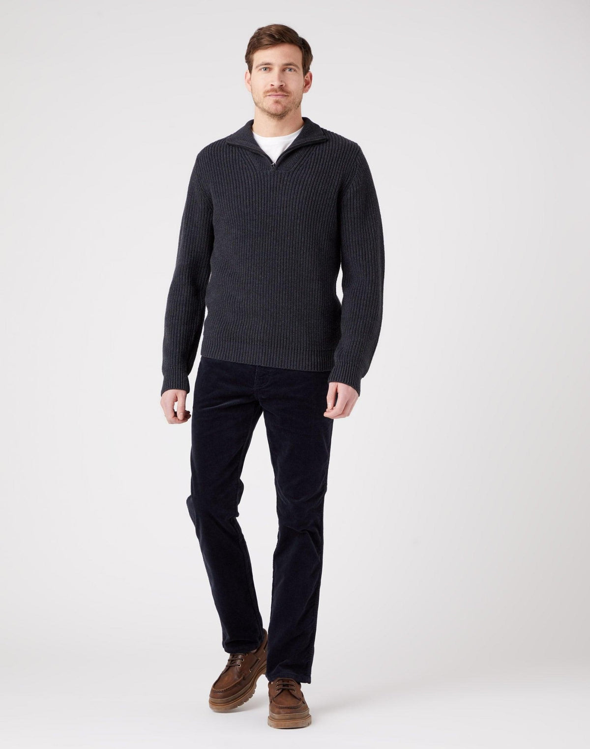 WRANGLER - סריג צווארון גולף בצבע אפור - MASHBIR//365