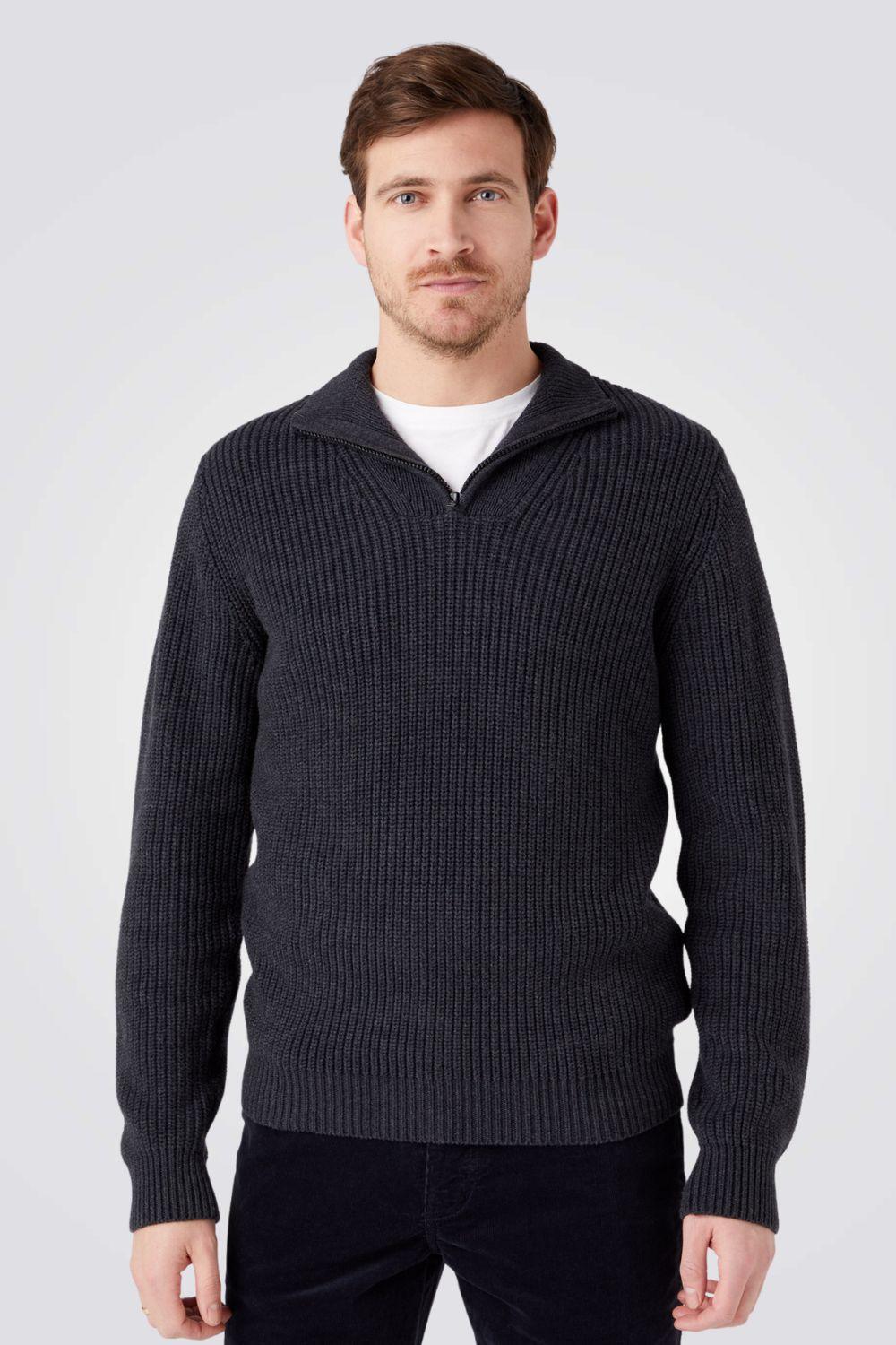 WRANGLER - סריג צווארון גולף בצבע אפור - MASHBIR//365