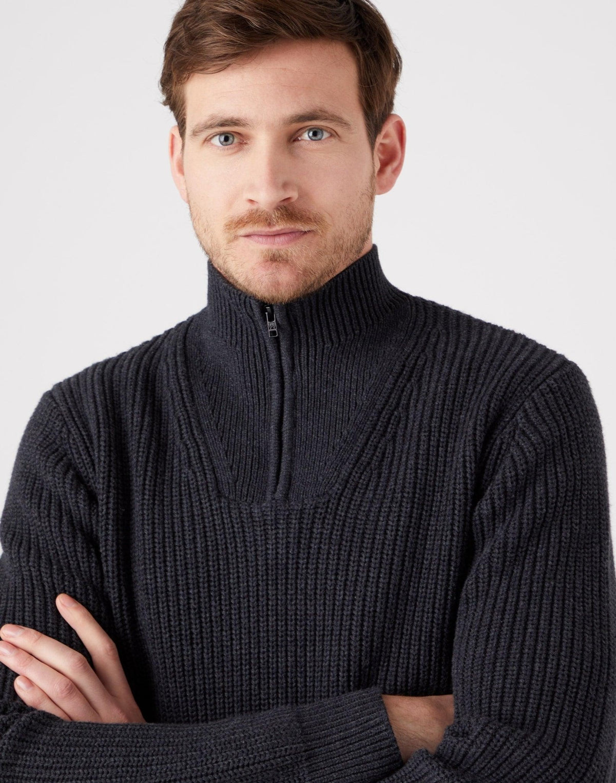 WRANGLER - סריג צווארון גולף בצבע אפור - MASHBIR//365