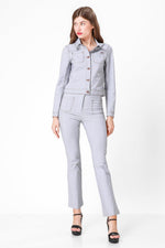 KENNETH COLE - STRIPE ג'ינס צבע אפור - MASHBIR//365