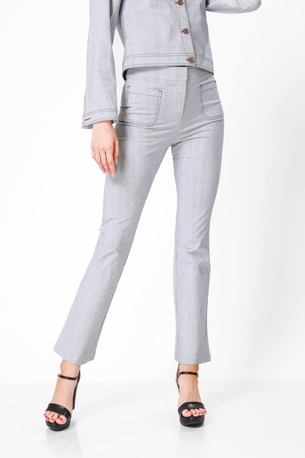 KENNETH COLE - STRIPE ג'ינס צבע אפור - MASHBIR//365