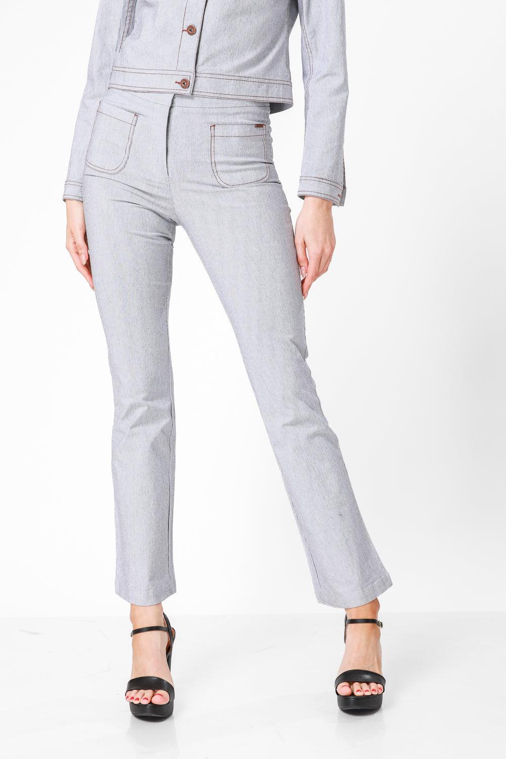 KENNETH COLE - STRIPE ג'ינס צבע אפור - MASHBIR//365