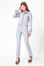 KENNETH COLE - STRIPE ג'ינס צבע אפור - MASHBIR//365