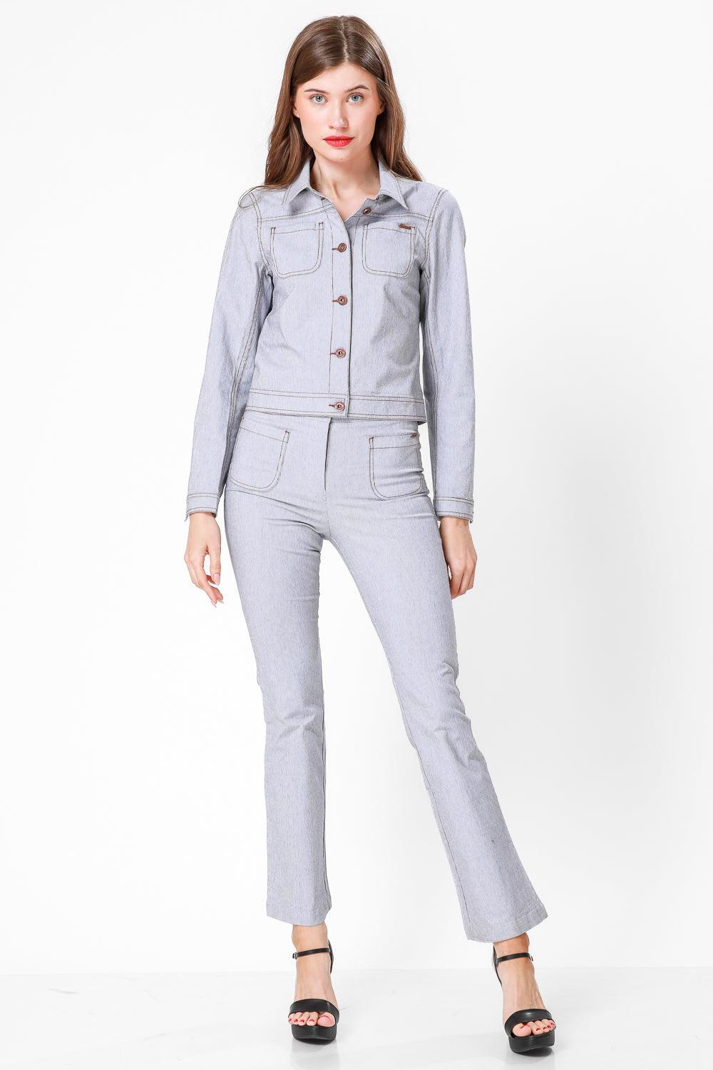 KENNETH COLE - STRIPE ג'קט פס דק אפור - MASHBIR//365