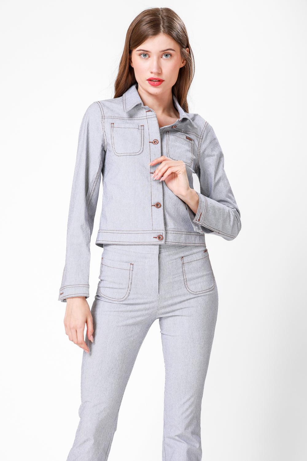 KENNETH COLE - STRIPE ג'קט פס דק אפור - MASHBIR//365