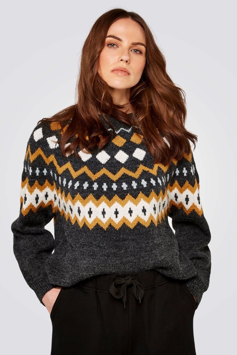 APRICOT - סוודר אפור עם עיטורים - MASHBIR//365