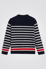 OKAIDI - סוודר ילדים כחול עם פסים לבנים - MASHBIR//365