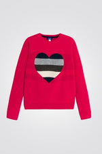OKAIDI - סוודר ילדות ורוד עם לב ציבעוני - MASHBIR//365