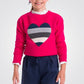 OKAIDI - סוודר ילדות ורוד עם לב ציבעוני - MASHBIR//365 - 2