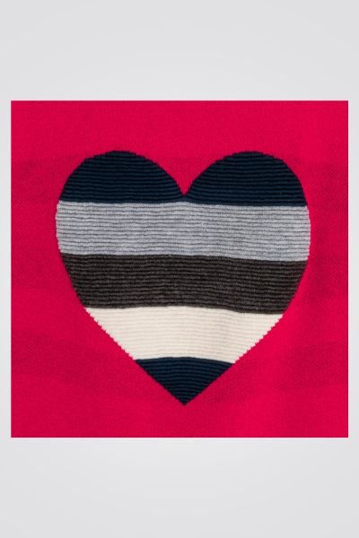 OKAIDI - סוודר ילדות ורוד עם לב ציבעוני - MASHBIR//365