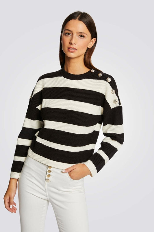 MORGAN - סוודר נשים בצבעים שחור לבן - MASHBIR//365