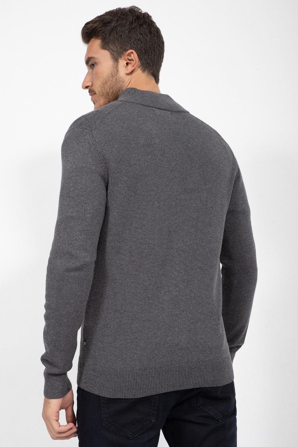 NAUTICA - סוודר רוכסן מלא אפור - MASHBIR//365