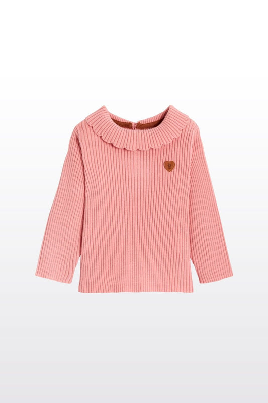 OBAIBI - סוודר תינוקות ריבס בצבע ורוד - MASHBIR//365